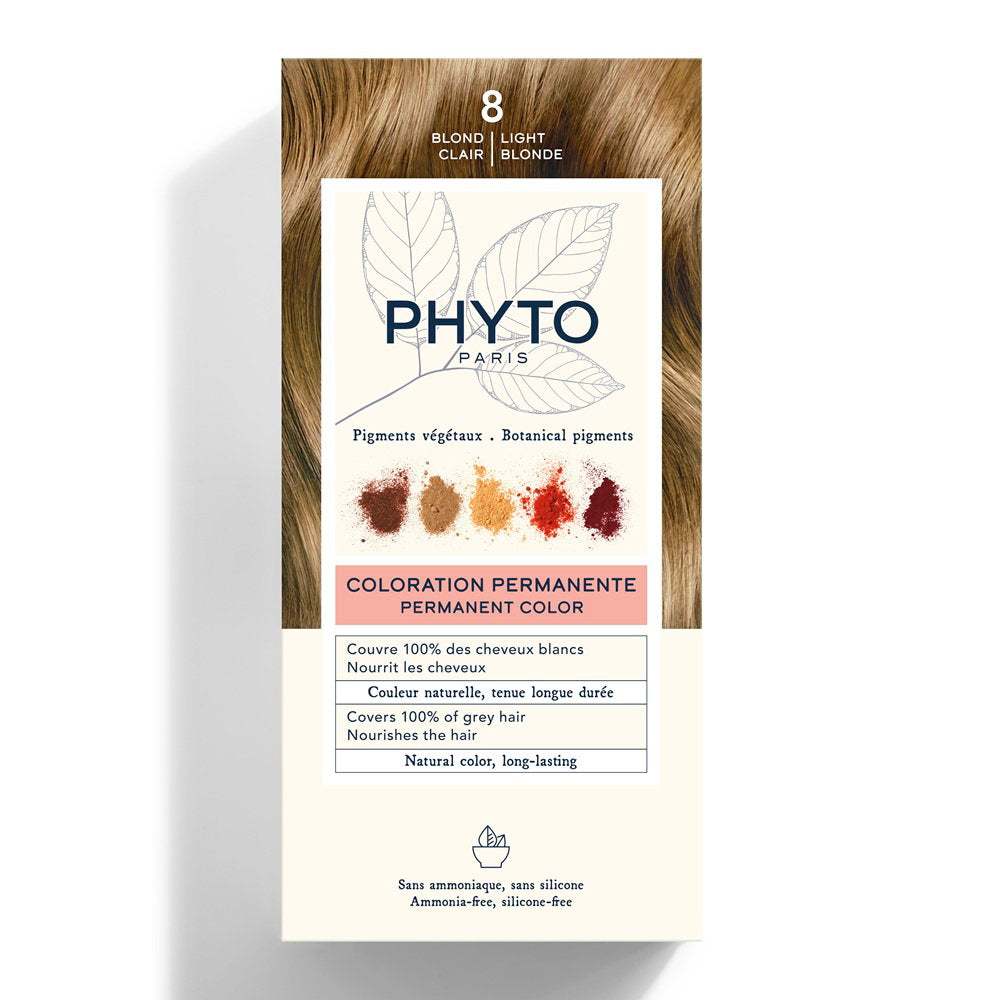 Phyto Color – Permanent Hair Dye Unisex, 8 Light Blonde, 50 ml