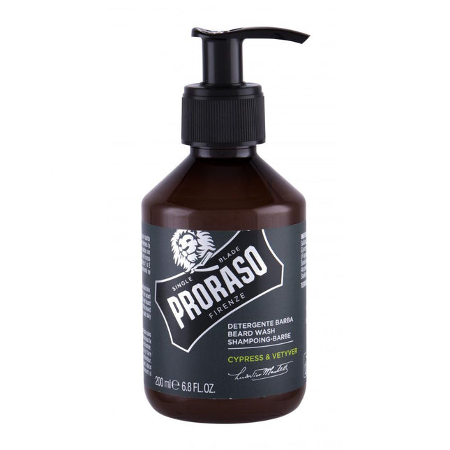 Proraso Cypress & Vetyver – Beard Shampoo for Men, Cleansing, 200 ml
