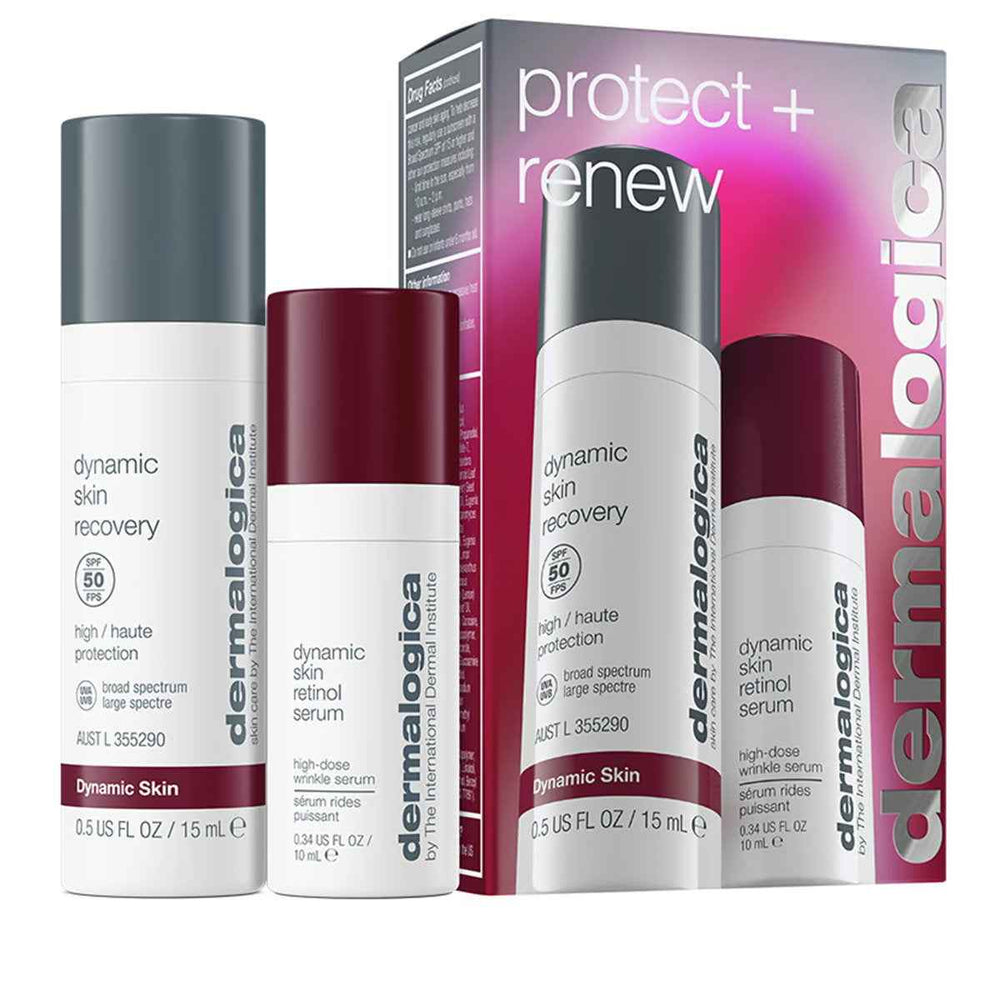 Dermalogica Protect + Renew Set Dermalogica: Dynamic Skin Retinol Anti-Wrinkle – Serum Unisex, For Face, 10 ml + Dynamic Skin, Retinol, Anti-Wrinkle, For Face, SPF 50, 15 ml