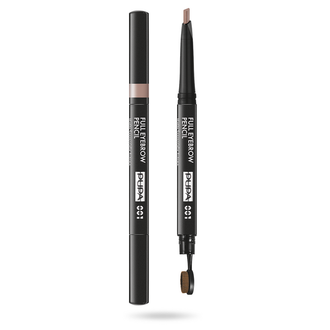 Pupa Full Paraben-Free Definer Double-Ended – Eyebrow Cream Pencil & Brush 2-in-1 for Women, 001, Blonde, 0.2 g Tester