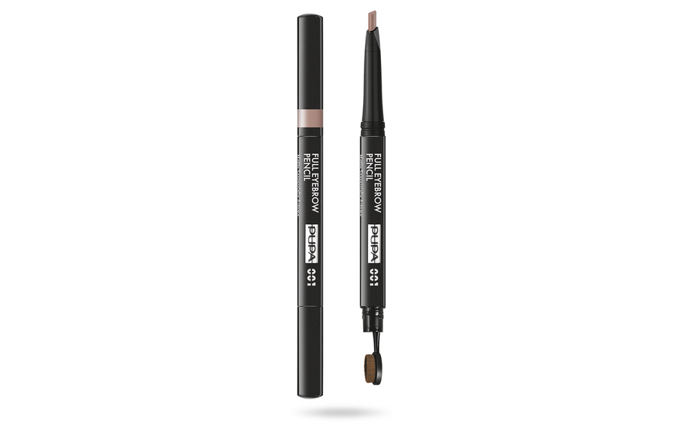 Pupa Full Paraben-Free Definer Double-Ended – Eyebrow Cream Pencil & Brush 2-in-1 for Women, 001, Blonde, 0.2 g Tester