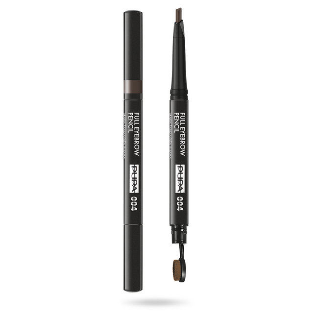 Pupa Full Paraben-Free Definer Double-Ended – Eyebrow Cream Pencil & Brush 2-in-1 for Women, 004, Extra Dark, 0.2 g