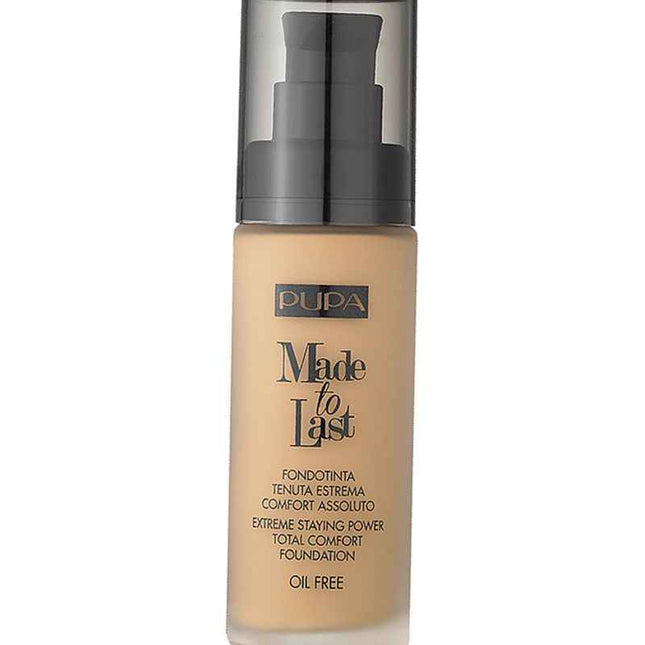Pupa Made To Last Paraben-Free Long Lasting – Liquid Foundation for Women, 03, Dark Ivory, 30 ml