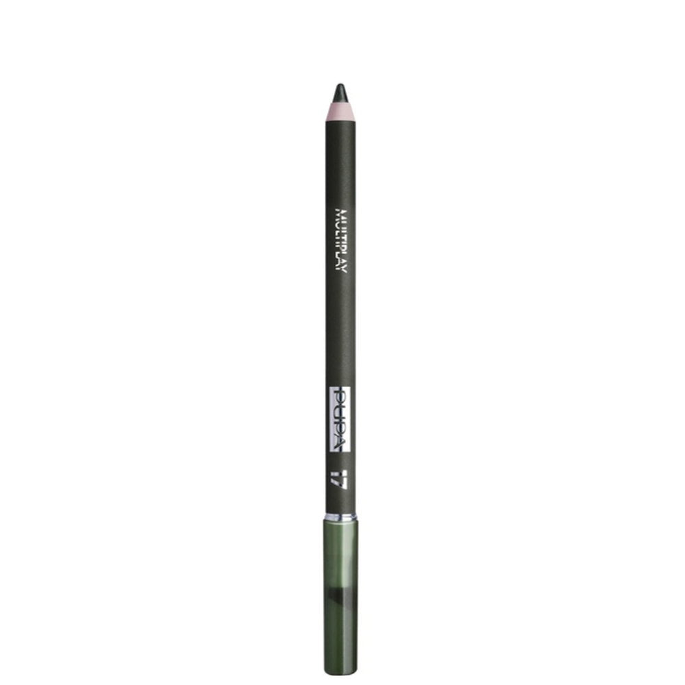 Pupa Multiplay Double-Ended – Eyeshadow & Kajal Eyeliner 2-in-1 for Women, 17, Elm Green, 1.2 g Tester