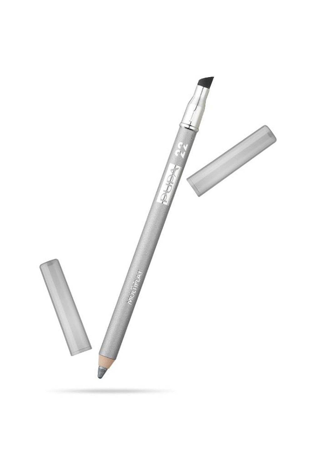 Pupa Multiplay Double-Ended – Eyeshadow & Kajal Eyeliner 2-in-1 for Women, 22, Pure Silver, 1.2 g Tester
