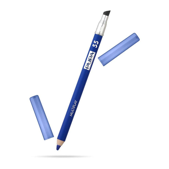 Pupa Multiplay Double-Ended – Eyeshadow & Kajal Eyeliner 2-in-1 for Women, 55, Electric Blue, 1.2 g Tester