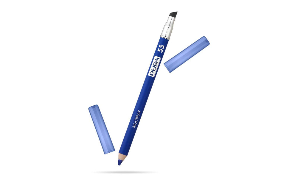 Pupa Multiplay Double-Ended – Eyeshadow & Kajal Eyeliner 2-in-1 for Women, 55, Electric Blue, 1.2 g Tester