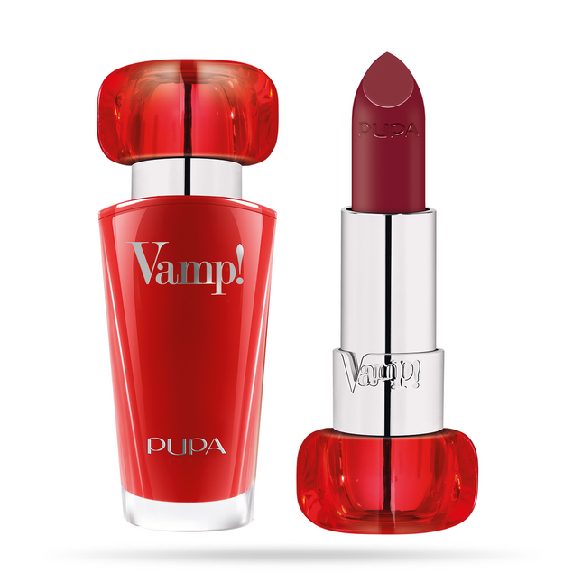 Pupa Vamp! Paraben-Free Volume – Cream Lipstick for Women, 300, Scarlet Bordeaux, 3.5 g