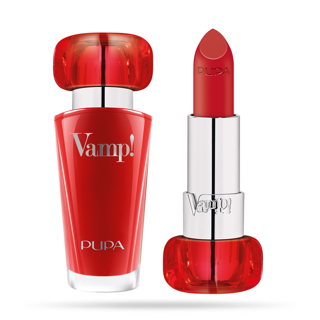 Pupa Vamp! Paraben-Free Volume – Cream Lipstick for Women, 303, Iconic Red, 3.5 g