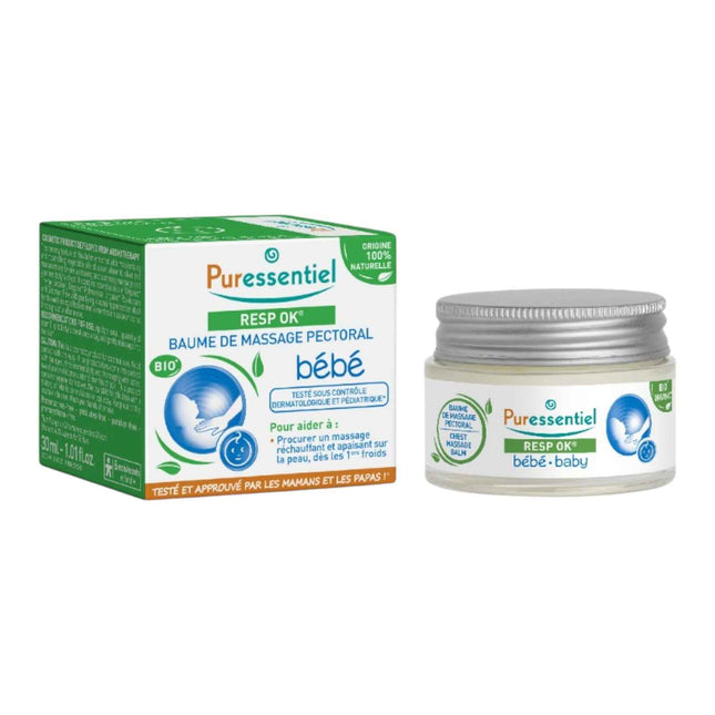 Puressentiel Baby - Resp OK Natural Ingredients – Body Balm Unisex, For Pectoral Area, 30 ml