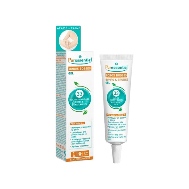 Puressentiel Bobos Bosses Essential Oils Soothing & Calming – Local Treatment Gel Unisex, For Bumps & Bruises, All Over The Body, 20 ml