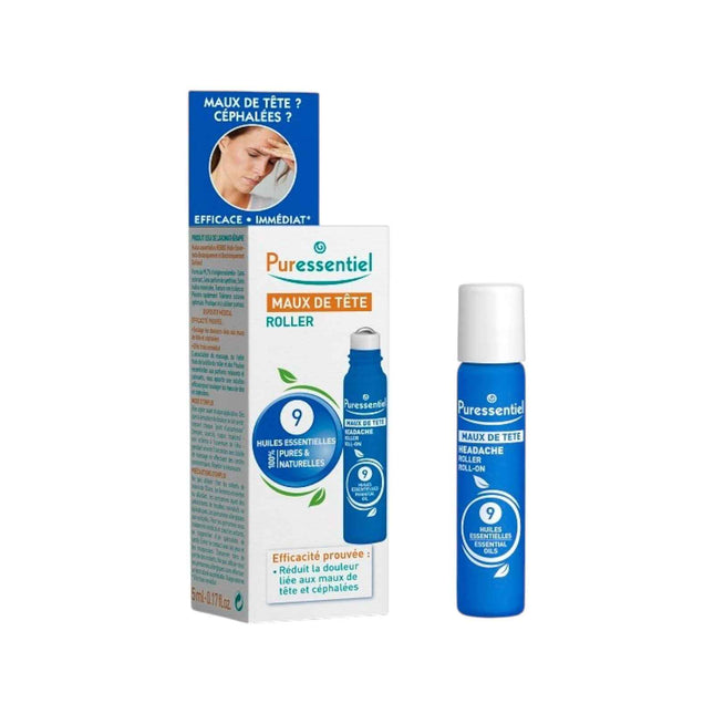 Puressentiel Roller Essential Oils Pain Relief For Headache – Roll-On Body Oil Unisex, For Head, 5 ml