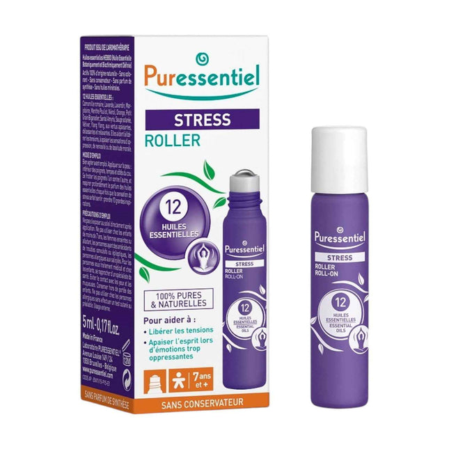 Puressentiel Stress Essential Oils For Stress Relief – Roll-On Body Oil Unisex, For Head, 5 ml