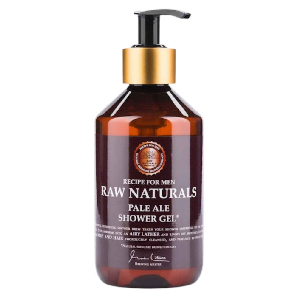 Raw Naturals Pale Ale 100% vegan Refreshing and masculine Cleansing – Shower Gel for Men, Body and Hair, All Skin Types, 300 ml