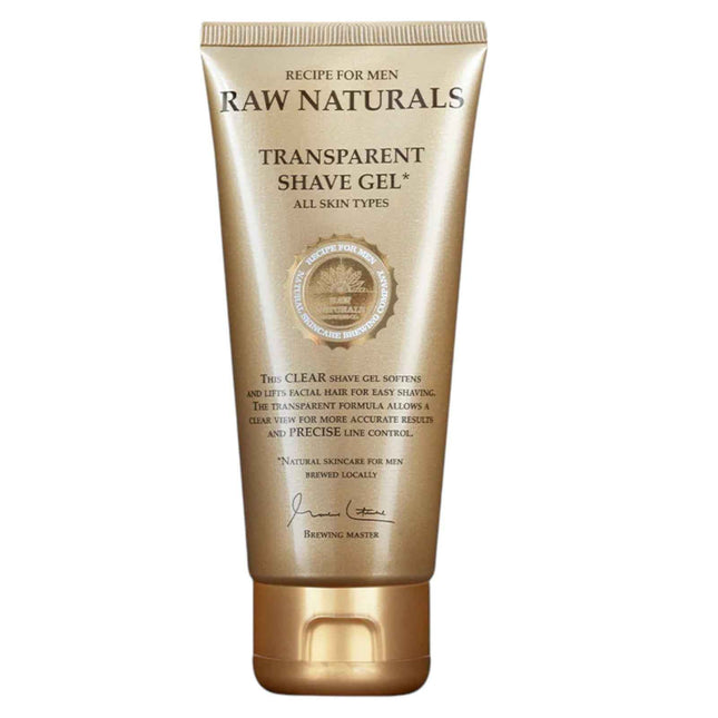 Raw Naturals Transparent 100% vegan Hydrating & Softening – Shaving Gel for Men, 100 ml