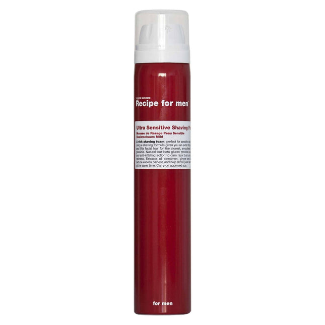 Recipe for Men Ultra Sensitive Shaving Foam, Energising, Shaving Foam, 100 ml
