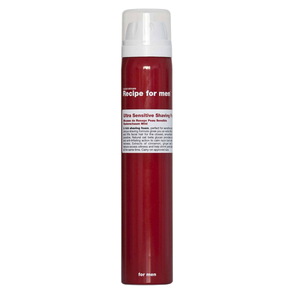Recipe for Men Ultra Sensitive Shaving Foam, Energising, Shaving Foam, 100 ml