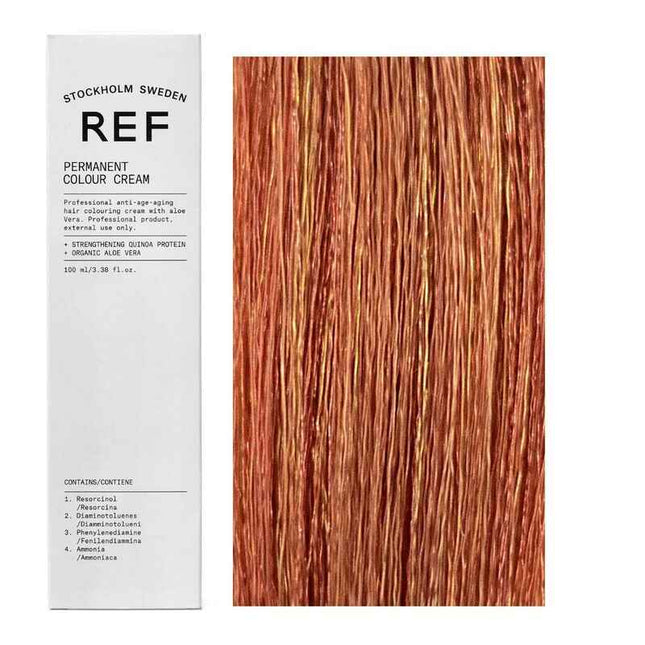 Ref Stockholm Permanent Colour Vegan – Permanent Hair Dye for Women, 9.43 Golden Copper Very Light Blonde, 100 ml