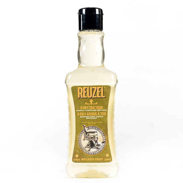 Reuzel Tea Tree Oil – Hair Shampoo for Men, Conditioner & Shower Gel 3-in-1, Moisturizing, 350 ml