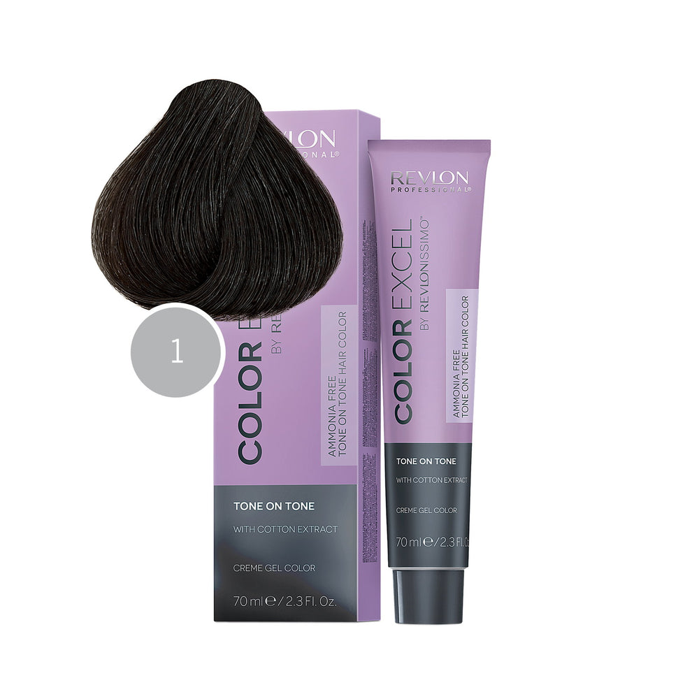 Revlon Color Excel – Semi-Permanent Hair Dye Unisex, 1 Black, 70 ml
