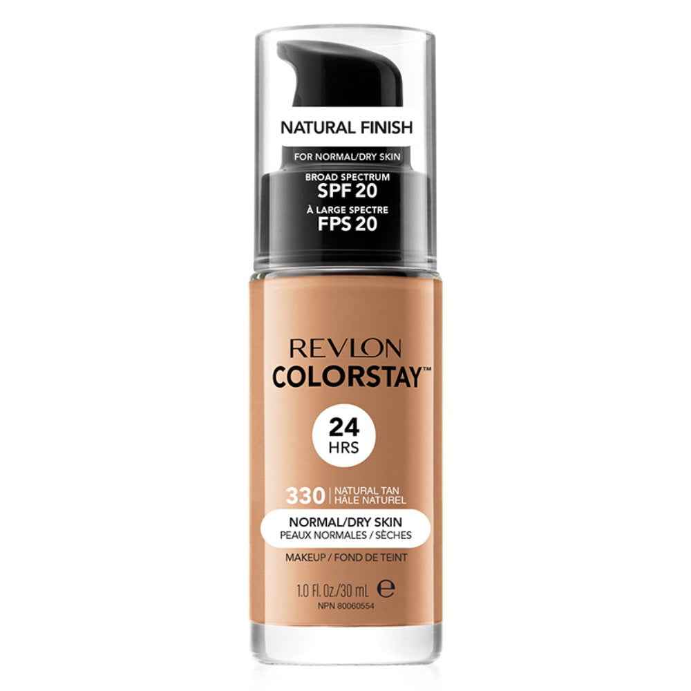 Revlon Color Stay Long Lasting – Liquid Foundation for Women, 330, Natural Tan, SPF 20, 30 ml