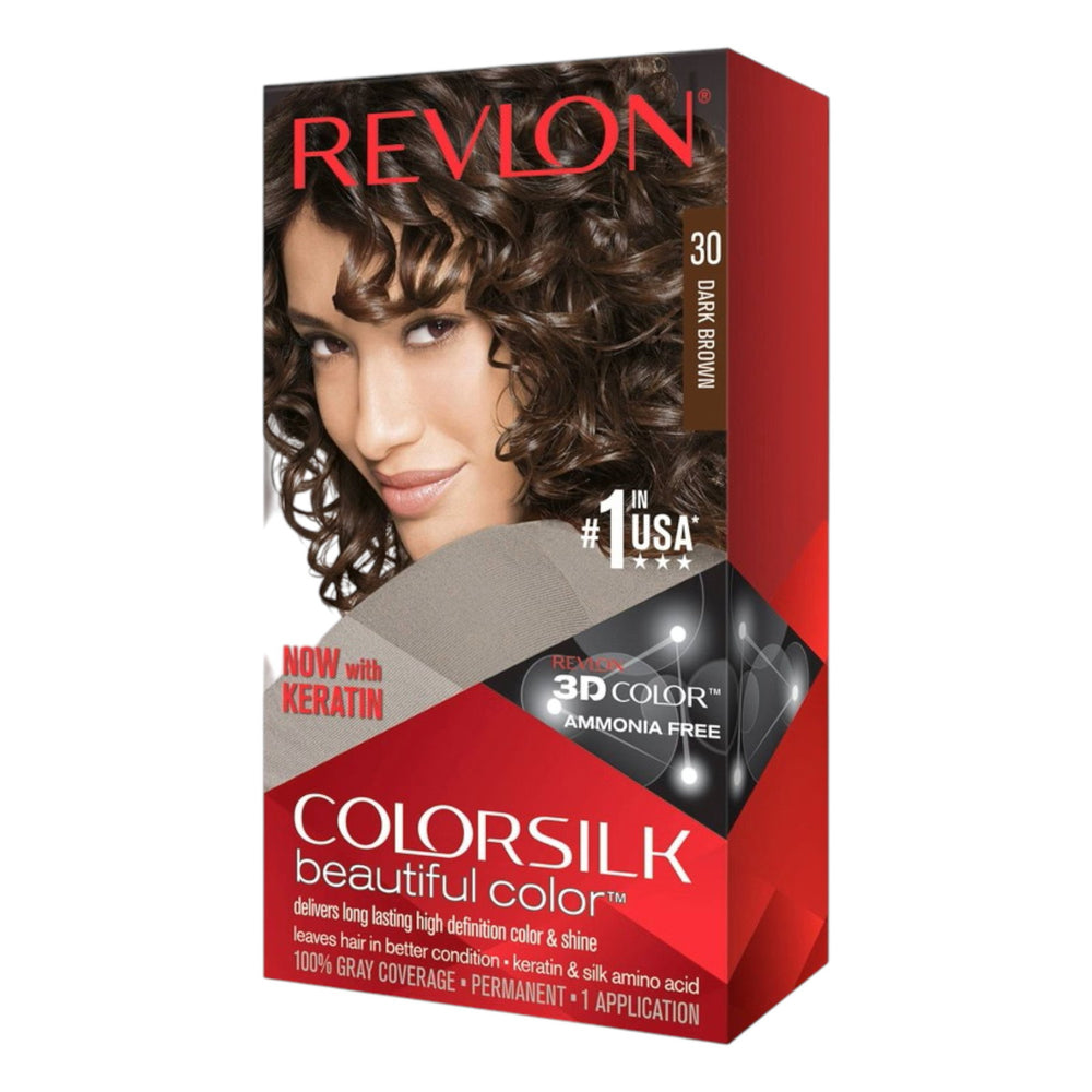 Revlon Colorsilk – Permanent Hair Dye for Women, 30 Dark Brown, 130 ml