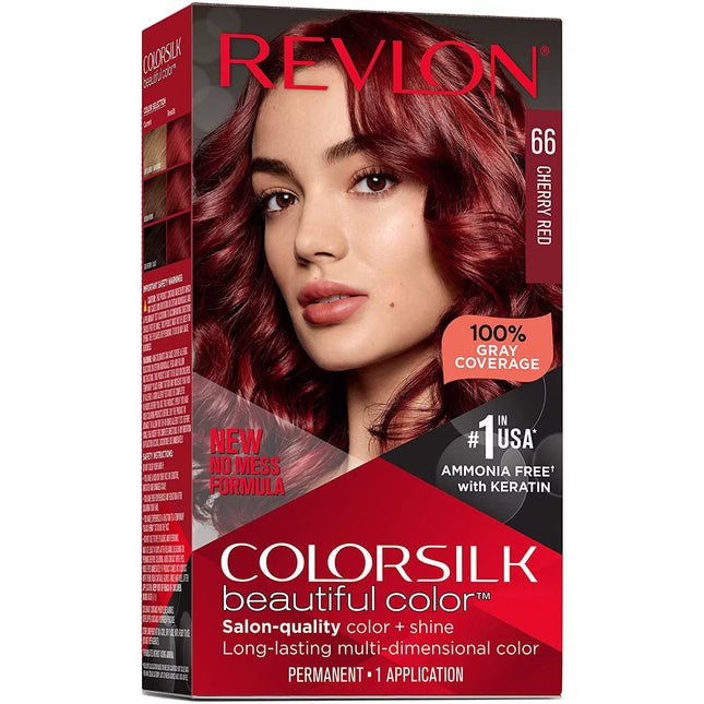 Revlon Colorsilk – Permanent Hair Dye Unisex, 66 Cherry Red, 130 ml