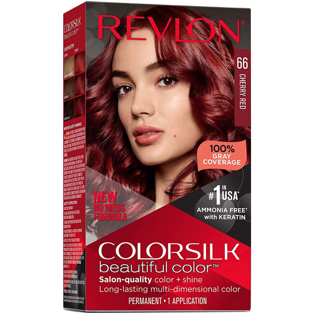 Revlon Colorsilk – Permanent Hair Dye Unisex, 66 Cherry Red, 130 ml