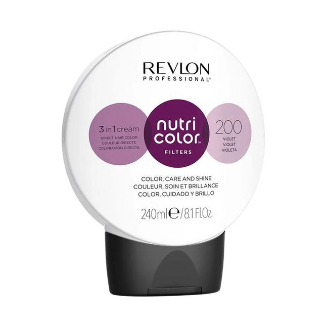 Revlon Nutri Color Filters – Hair Colouring Cream Toner for Women, 200 Violet, 240 ml