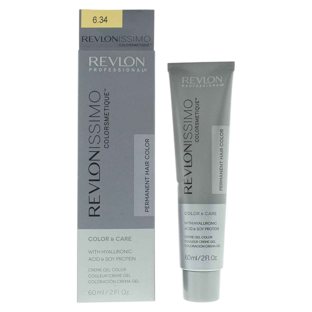Revlon Revlonissimo Colorsmetique Hyaluronic Acid – Permanent Hair Dye Unisex, 6.34 Dark Coppery Gold Blonde, 60 ml