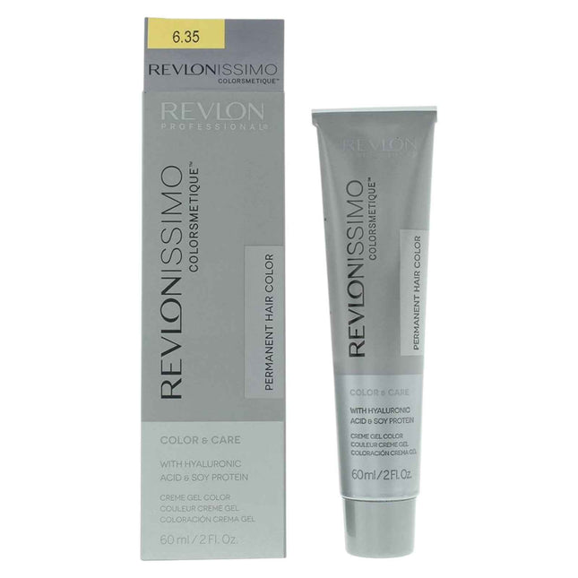Revlon Revlonissimo Colorsmetique – Permanent Hair Dye Unisex, 6.35 Dark Amber Blonde, 60 ml