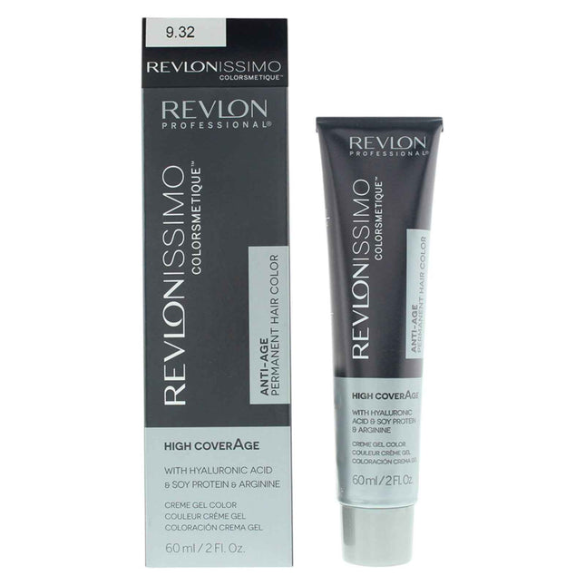 Revlon Revlonissimo Colorsmetique Nourishing – Permanent Hair Dye for Women, 9.32 Very Light Golden Pearl Blonde, 60 ml