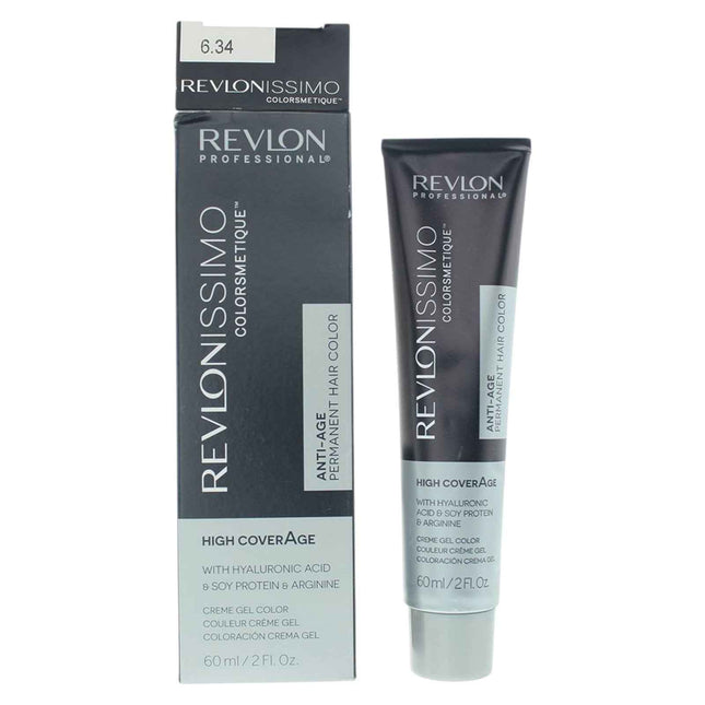 Revlon Revlonissimo Colorsmetique – Permanent Hair Dye Unisex, 6.34 Dark Hazel Blonde, 60 ml