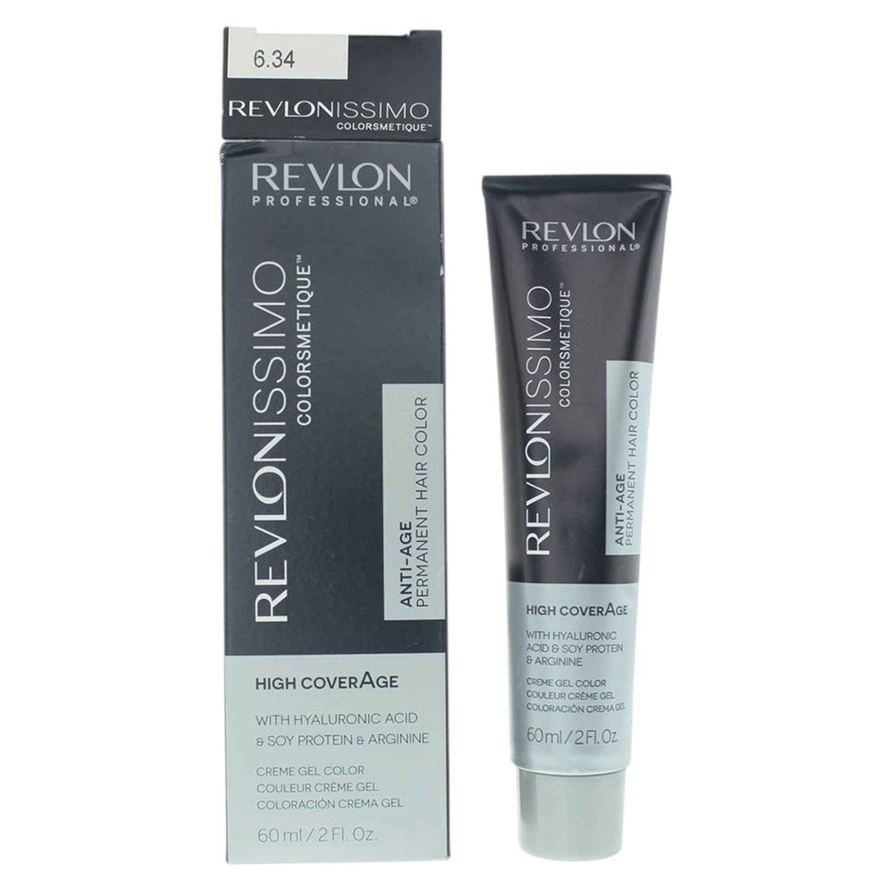 Revlon Revlonissimo Colorsmetique – Permanent Hair Dye Unisex, 6.34 Dark Hazel Blonde, 60 ml