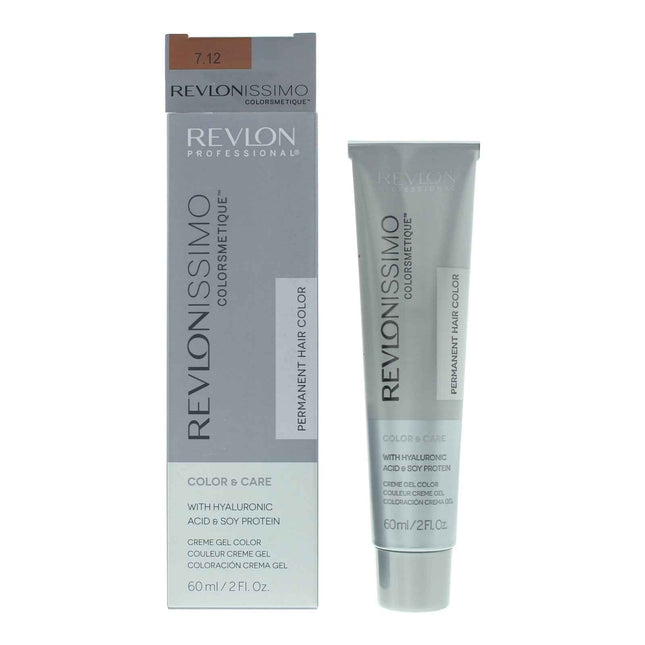 Revlon Revlonissimo Colorsmetique – Permanent Hair Dye for Women, 7.12 Pearly Beige Blonde, 60 ml