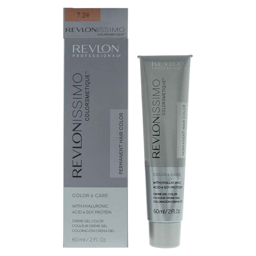 Revlon Revlonissimo Colorsmetique – Permanent Hair Dye Unisex, 7.24 Coppery Pearl Blonde, 60 ml