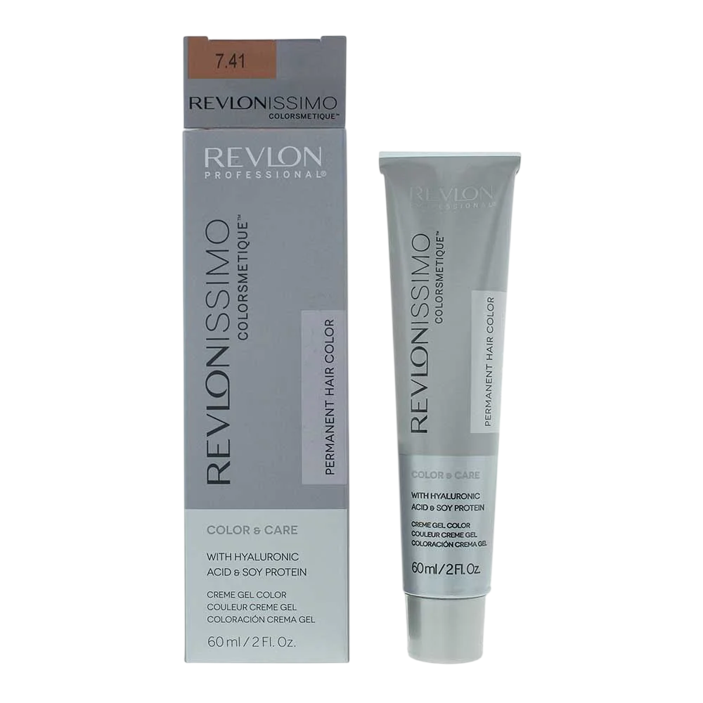 Revlon Revlonissimo Colorsmetique – Permanent Hair Dye for Women, 7.41 Hazel Blonde, 60 ml