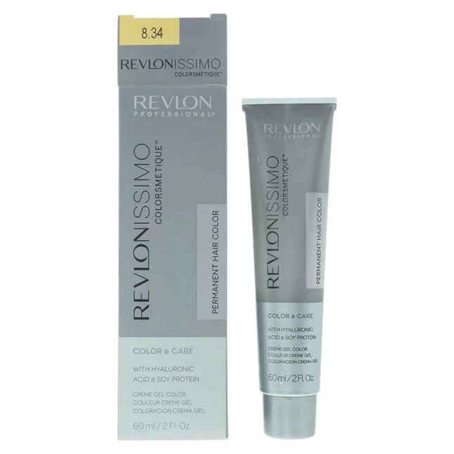 Revlon Revlonissimo Colorsmetique – Permanent Hair Dye Unisex, 8.34 Light Coppery Gold Blonde, 60 ml