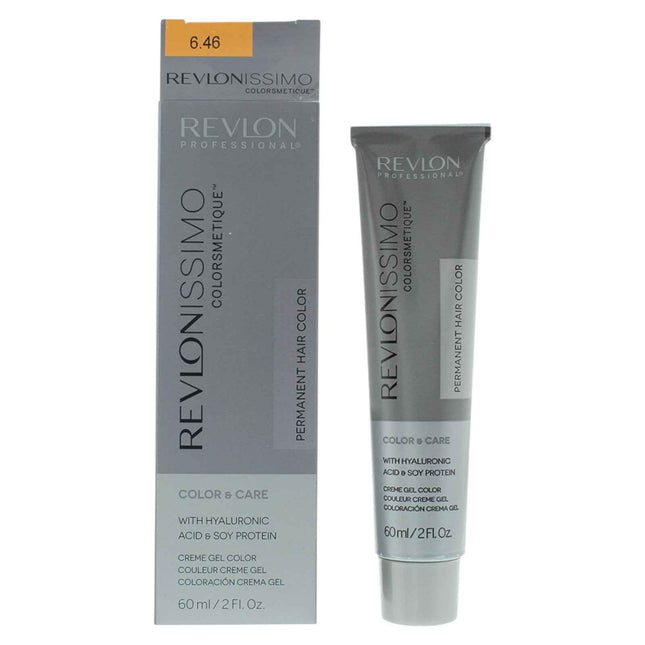 Revlon Revlonissimo Colorsmetique – Permanent Hair Dye Unisex, 6.46 Dark Red Copper Blonde, 60 ml
