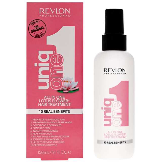 Revlon Uniq One Lotus Flower – Hair Leave-In Cream Treatment for Women, Repairing, 150 ml