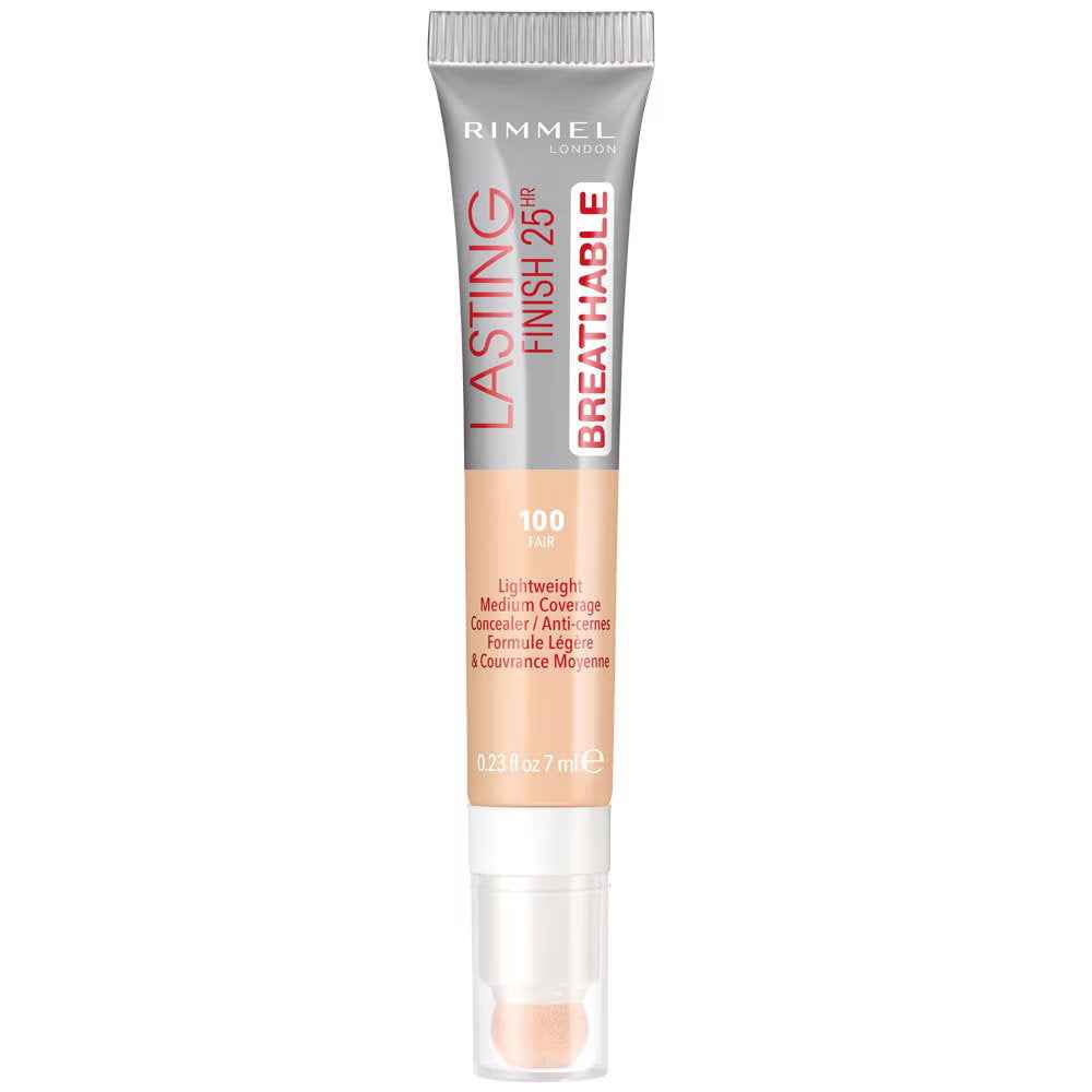 Rimmel London Lasting Finish Natural Medium Coverage – Cream Concealer for Women, 100, Fair, 7 ml