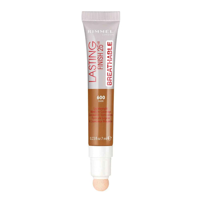 Rimmel London Lasting Finish Natural Medium Coverage – Cream Concealer for Women, 600, Dark, 7 ml