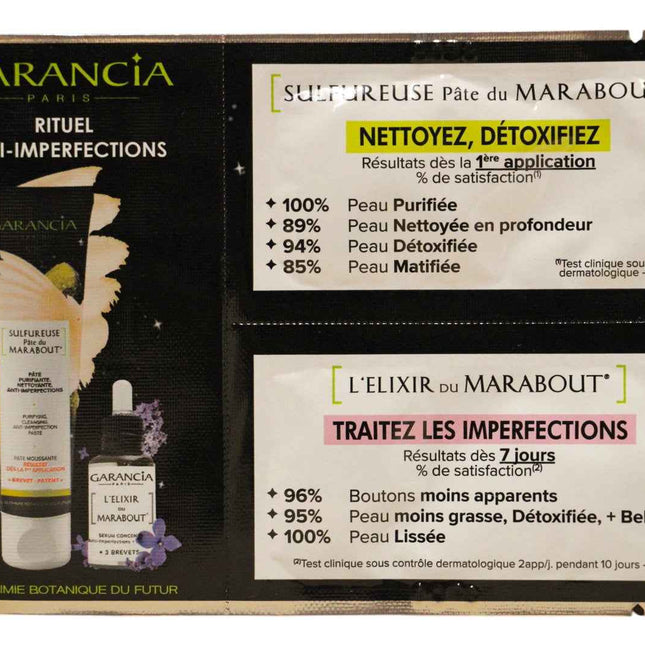 Garancia Rituel Anti-Imperfections Set Garancia: Marabout Sulphurous Purifying – Cleansing Cream Unisex, 30 g Tester + Marabout Elixir, Oil Free, Anti-Ageing, Morning & Evening, Serum, For Face, 15 ml