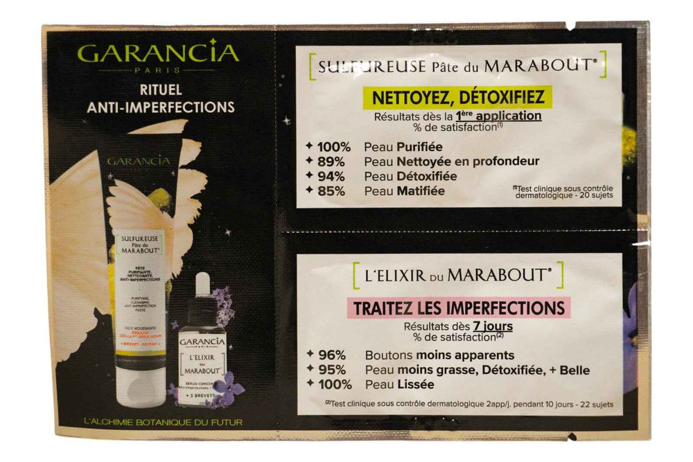 Garancia Rituel Anti-Imperfections Set Garancia: Marabout Sulphurous Purifying – Cleansing Cream Unisex, 30 g Tester + Marabout Elixir, Oil Free, Anti-Ageing, Morning & Evening, Serum, For Face, 15 ml