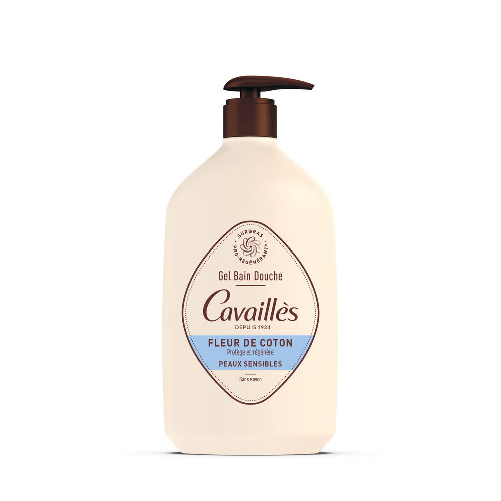 Roge Cavailles Cotton Flower Regenerating – Shower Gel for Women, For Sensitive Skin, 1000 ml