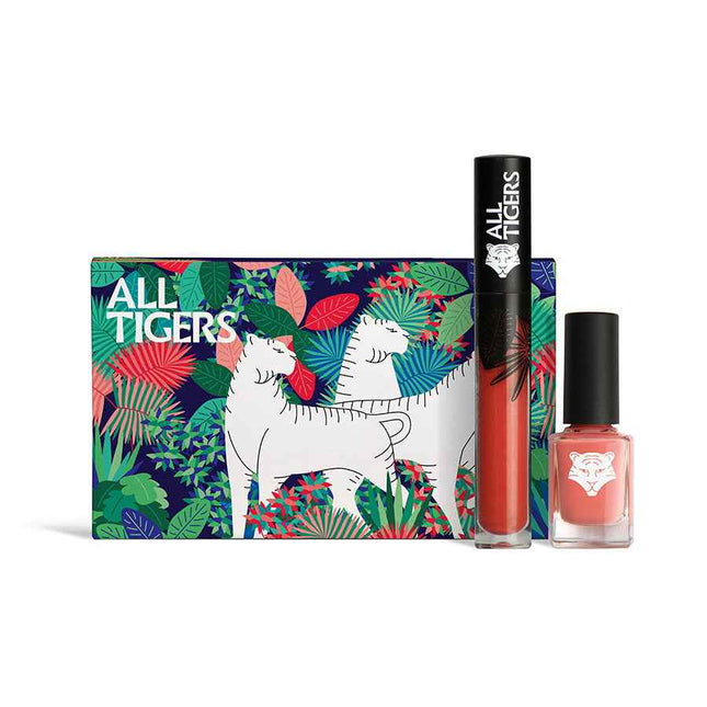 All Tigers Set All Tigers: Natural & Vegan – Liquid Lipstick for Women, 683, Make Your Mark, 8 ml + Natural & Vegan, Vegan, Nail Polish, 196, Take Your Chance, 11 ml