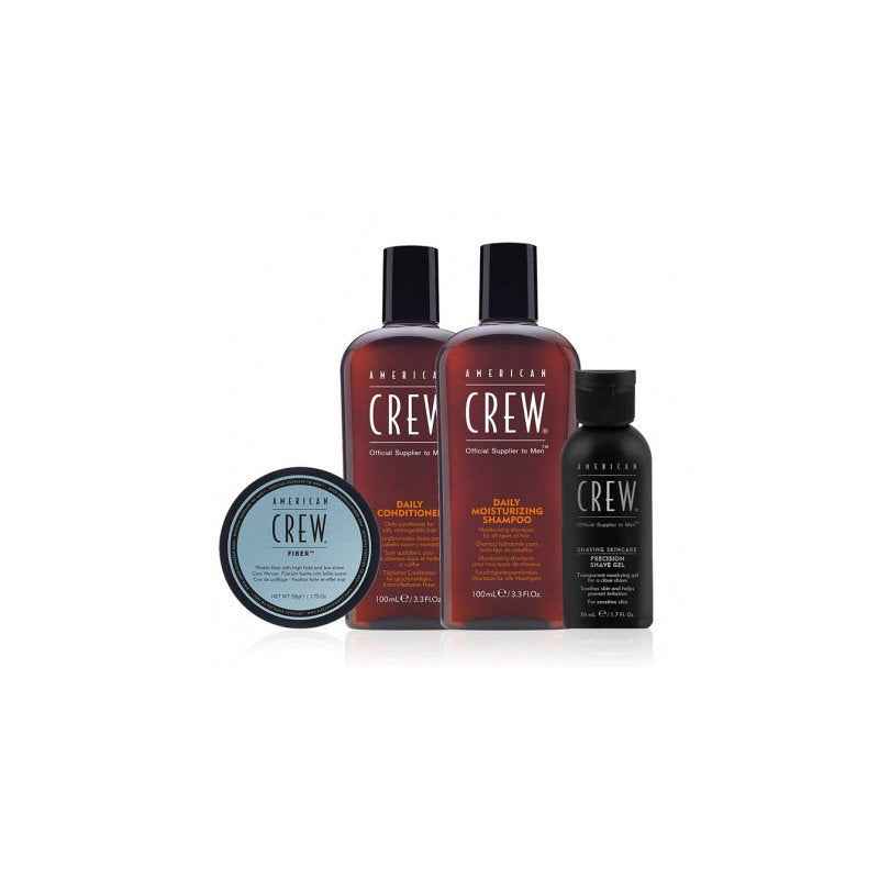 American Crew Essential Set American Crew: Daily – Hair Conditioner for Men, For Moisturizing, 100 ml + Daily, Hair Shampoo, Moisturising, 100 ml + Fiber, Hair Styling Pomade, For Styling, Strong Hold, 50 ml +…