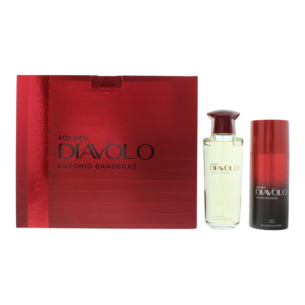 Antonio Banderas Set Antonio Banderas: Diavolo – Eau de Toilette for Men, 100 ml + Diavolo, 24h Protection, Deodorant…