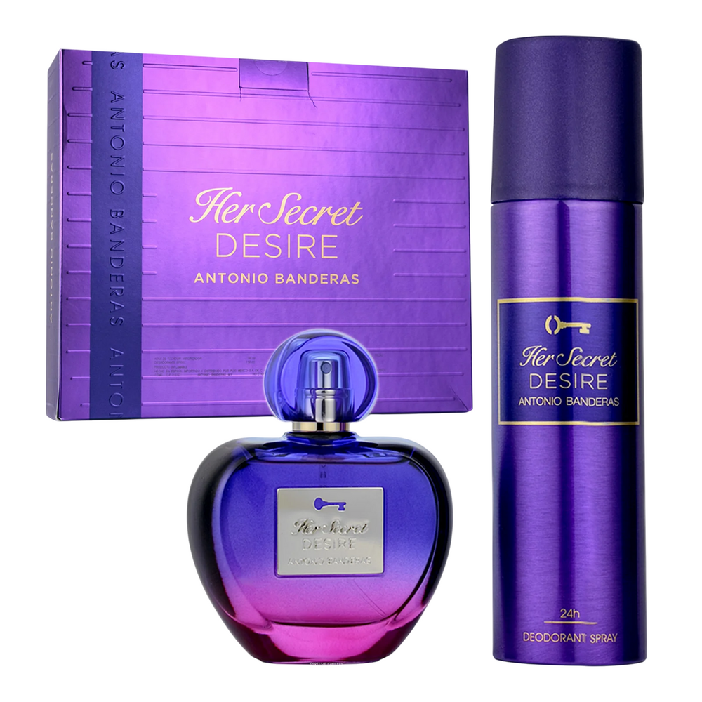 Antonio Banderas Set Antonio Banderas: Her Secret Desire – Eau de Toilette for Women, 80 ml + Her Secret Desire, Deodorant Spray, 150 ml