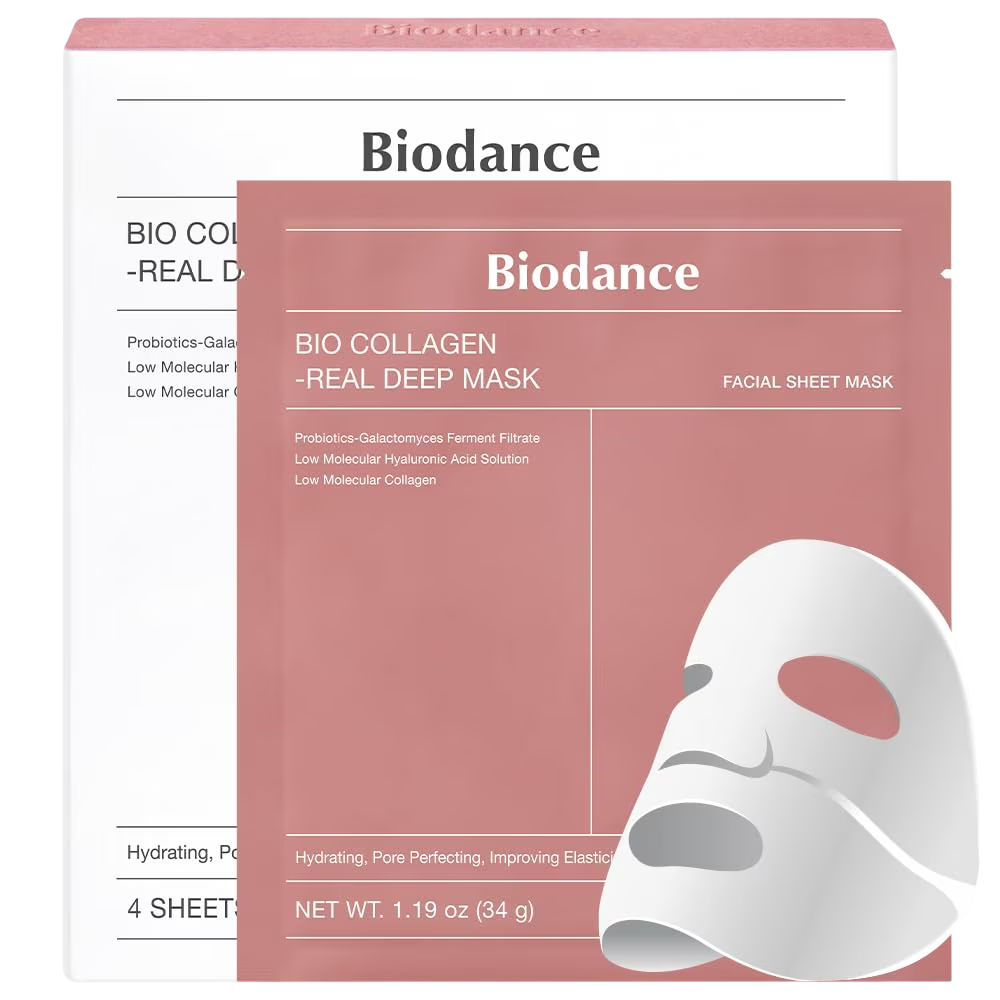 Biodance Set Biodance Collagen Pore Minimizing – Sheet Mask for Women, For Face, 4 pcs, 34 g